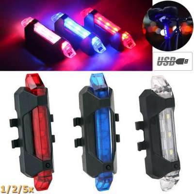 USB Rechargeable LED Bike Tail Light Bicycle Signal Warn Rear Lamp